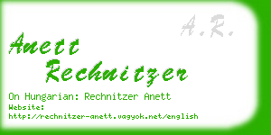 anett rechnitzer business card